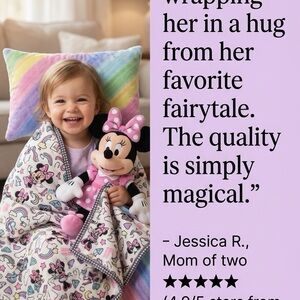 Mickey Mouse and unicorns Child Blanket, pillow and doll blanket set